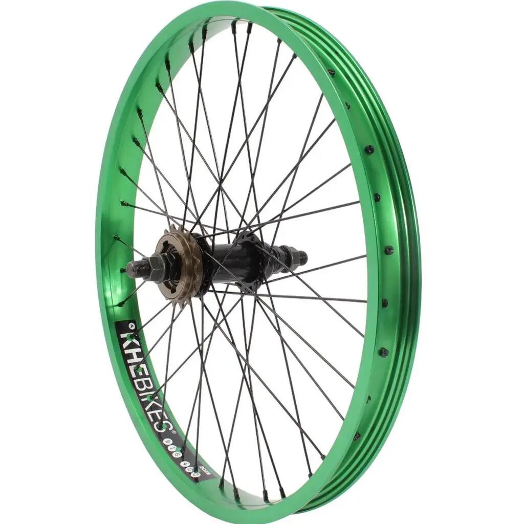 KHE PRISM 20-inch green rear BMX wheel