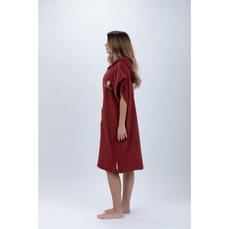 Poncho Bordeaux Surf - Mărime medie - Bumbac - Fără mâneci