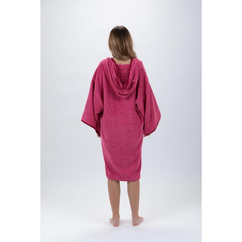 Poncho roz Surf - Mărime universală - Bumbac - cu mâneci