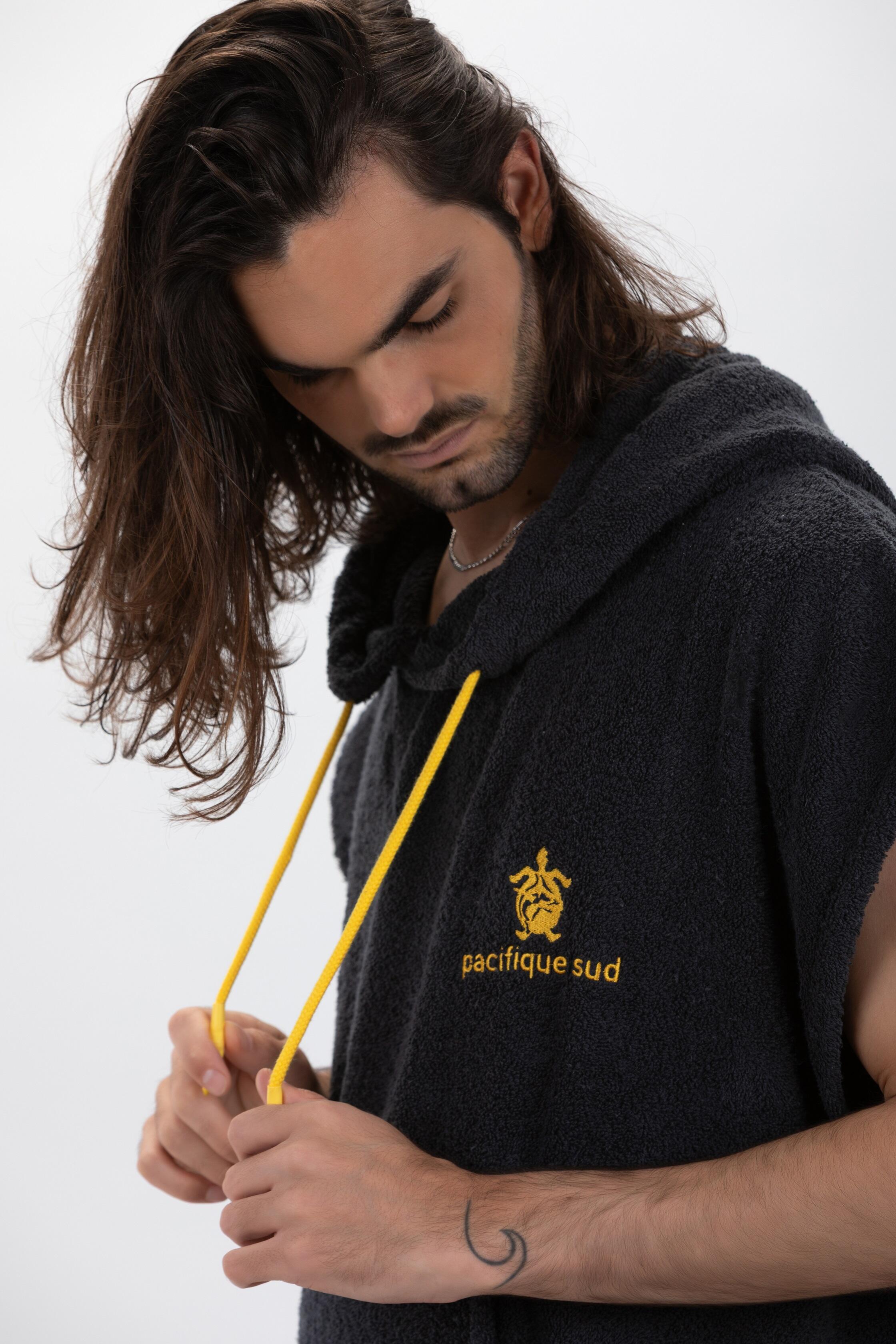 Poncho Surf  Azul y Amarillo  Sin Mangas  Talla Grande Pacifique Sud 5/6