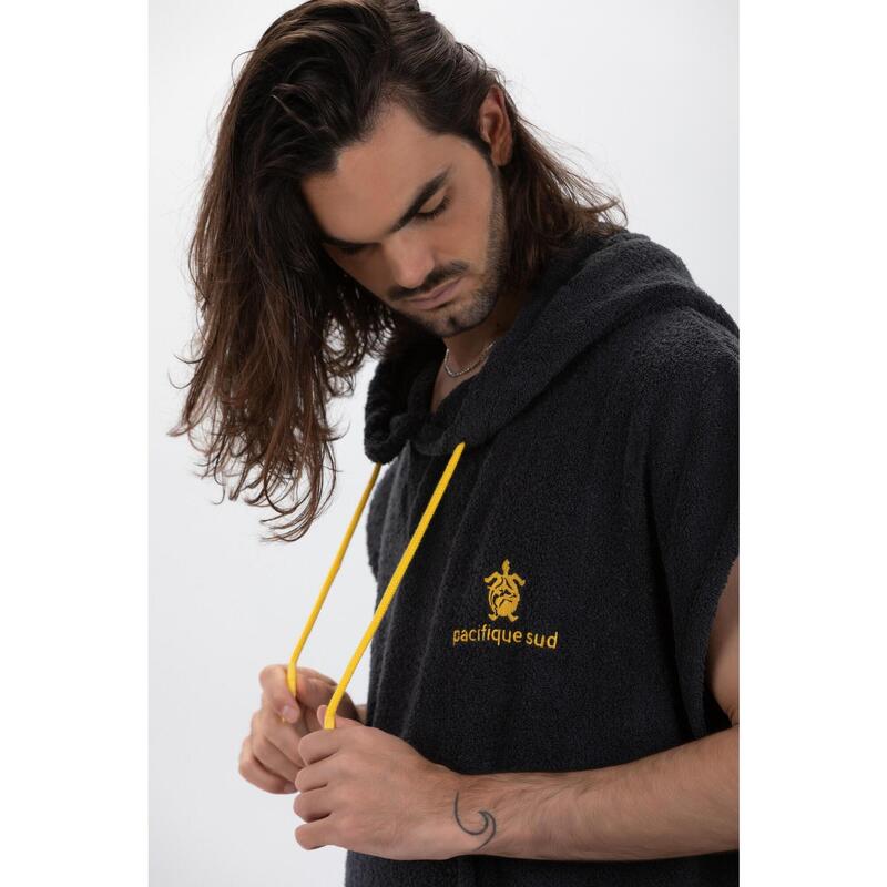 Poncho Surf Albastru - Mărime Mare - Bumbac - Fără Mâneci