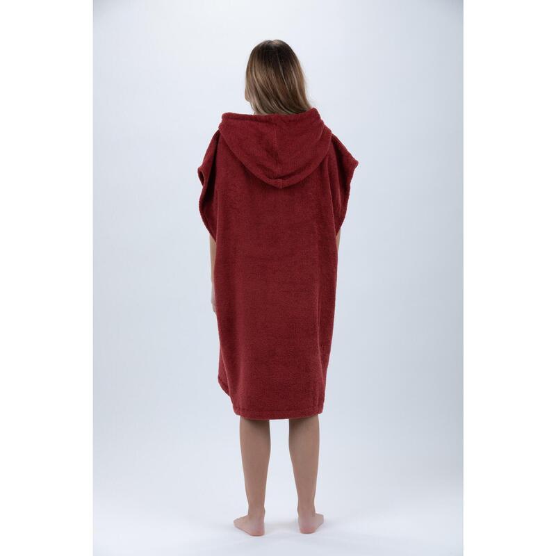 Poncho Bordeaux Surf - Mărime medie - Bumbac - Fără mâneci