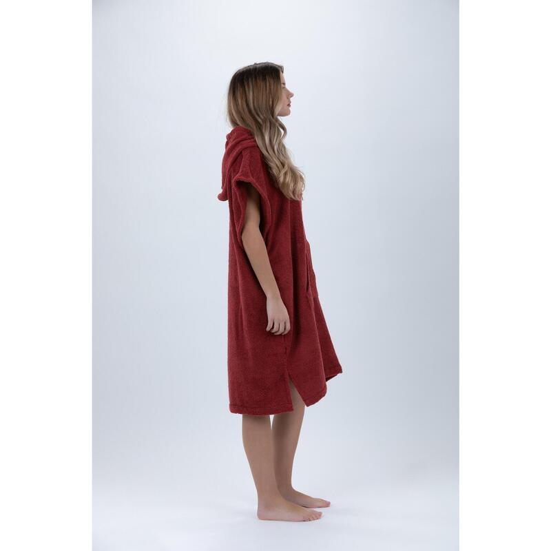 Poncho Bordeaux Surf - Mărime medie - Bumbac - Fără mâneci