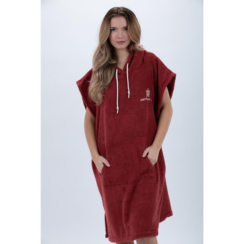 Poncho Bordeaux Surf - Mărime medie - Bumbac - Fără mâneci