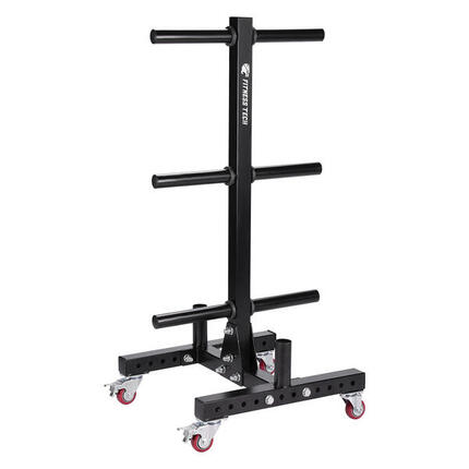 Rack Vertical Disques Bumper avec Roues Fitness Tech