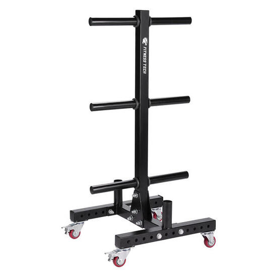 Rack Vertical Disques Bumper avec Roues Fitness Tech