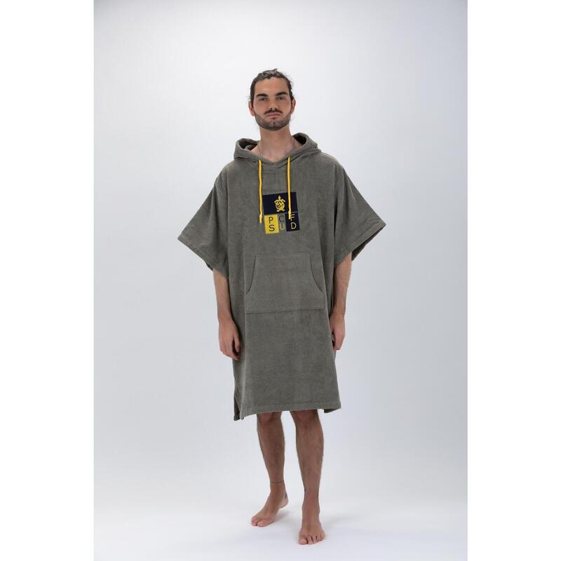 Poncho Surf Verde - Mărime Unică - Bumbac - cu mâneci