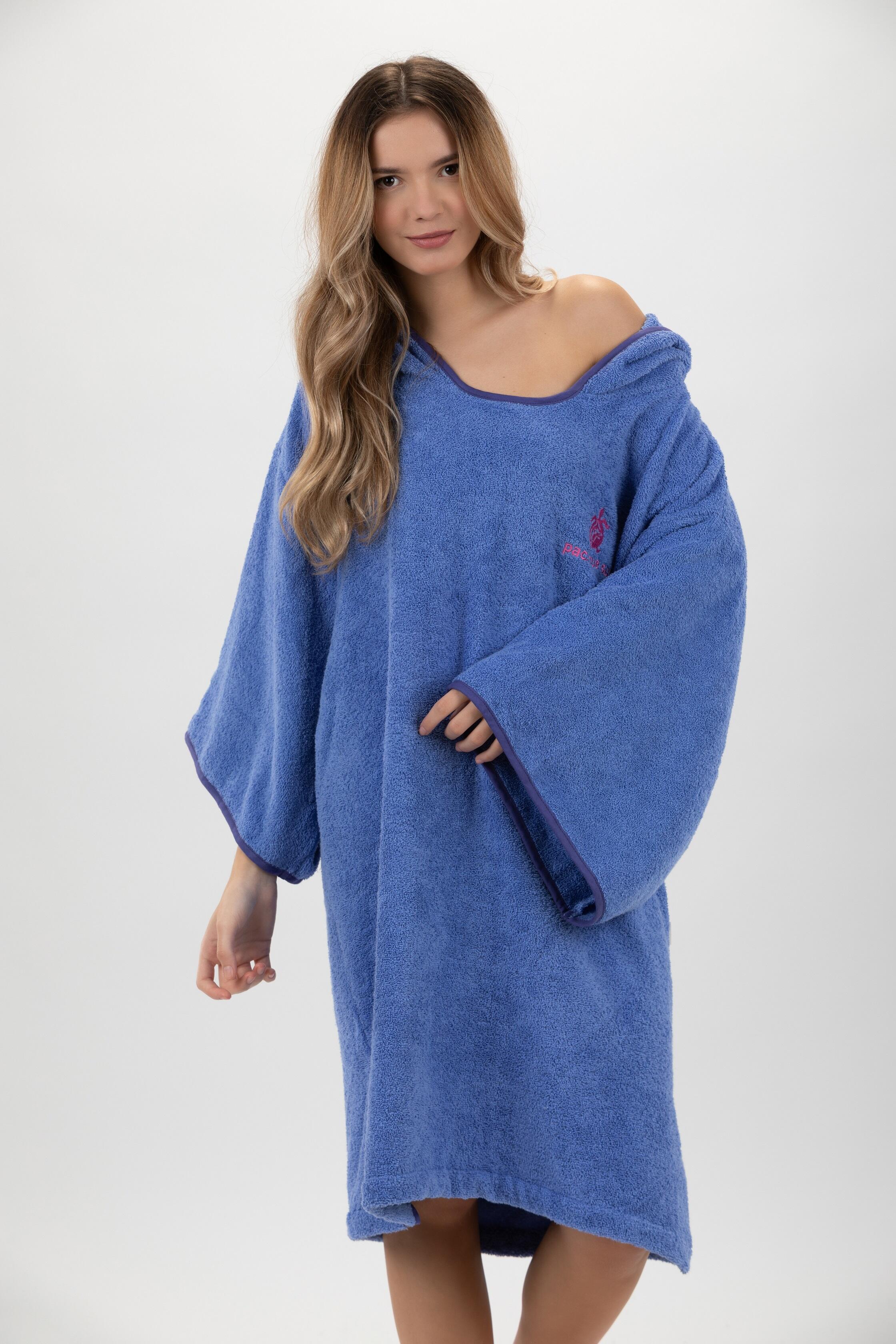 Paarse Surfponcho - Een maat - met mouwen 6/7