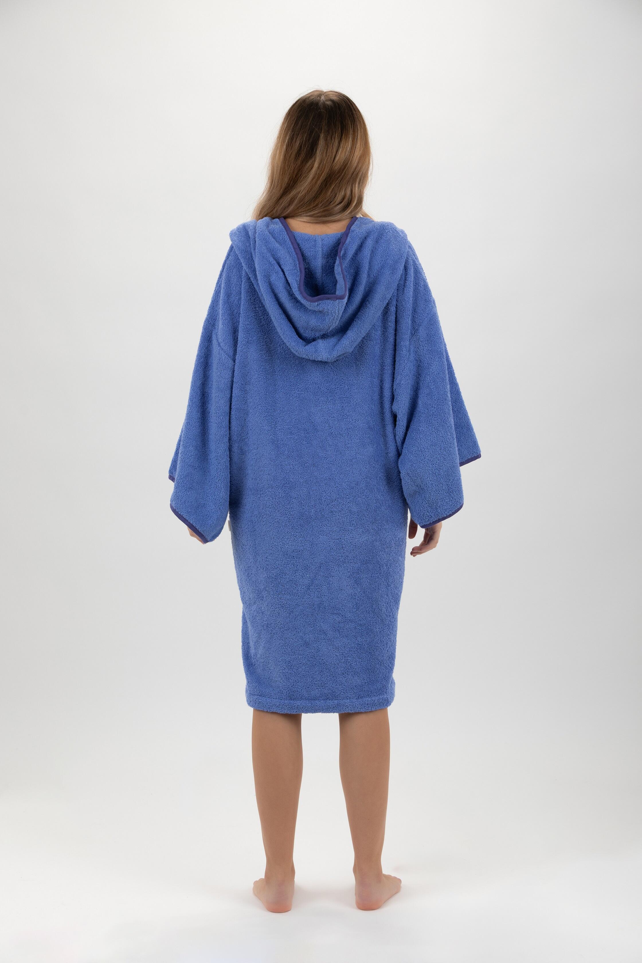 Paarse Surfponcho - Een maat - met mouwen 3/7