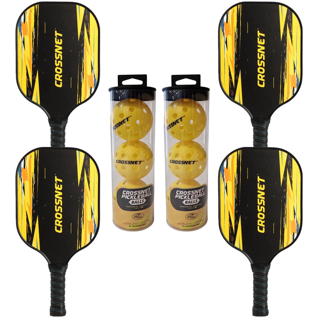CROSSNET Crossnet - Pickleball set - Set van 4 - Paddle elite pro - Racket