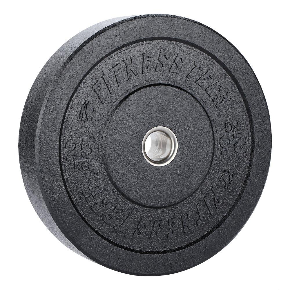Disque Bumper Plate Hi Temp Musculation Fitness Tech 25kg Noir 1/4