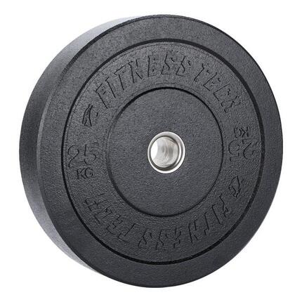 Disque Bumper Plate Hi Temp Musculation Fitness Tech 25kg Noir