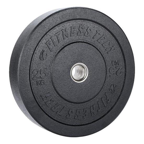Disque Bumper Plate Hi Temp Musculation Fitness Tech 25kg Noir