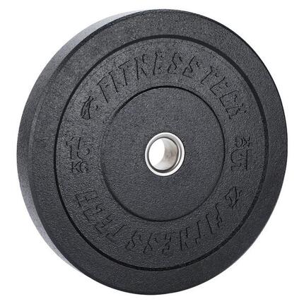 Disque Bumper Plate Hi Temp Musculation 15kg Noir Fitness Tech