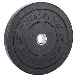 Disque Bumper Plate Hi Temp Musculation 10kg Noir Fitness Tech