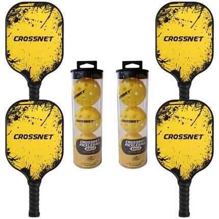 Crossnet - Ensemble de Pickleball - Ensemble de 4 - Pagaie d'élite - Raquette
