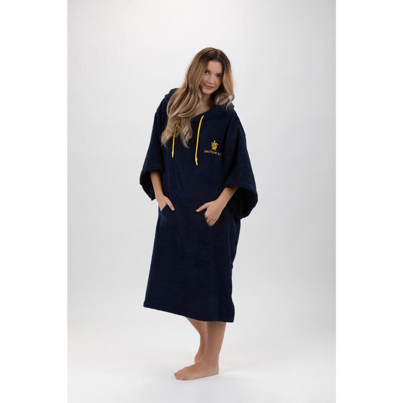 Poncho Surf Bleumarin - Mărime Unică - Bumbac - cu mâneci