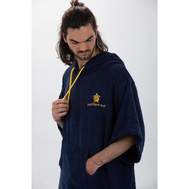 Poncho Surf Bleumarin - Mărime Unică - Bumbac - cu mâneci