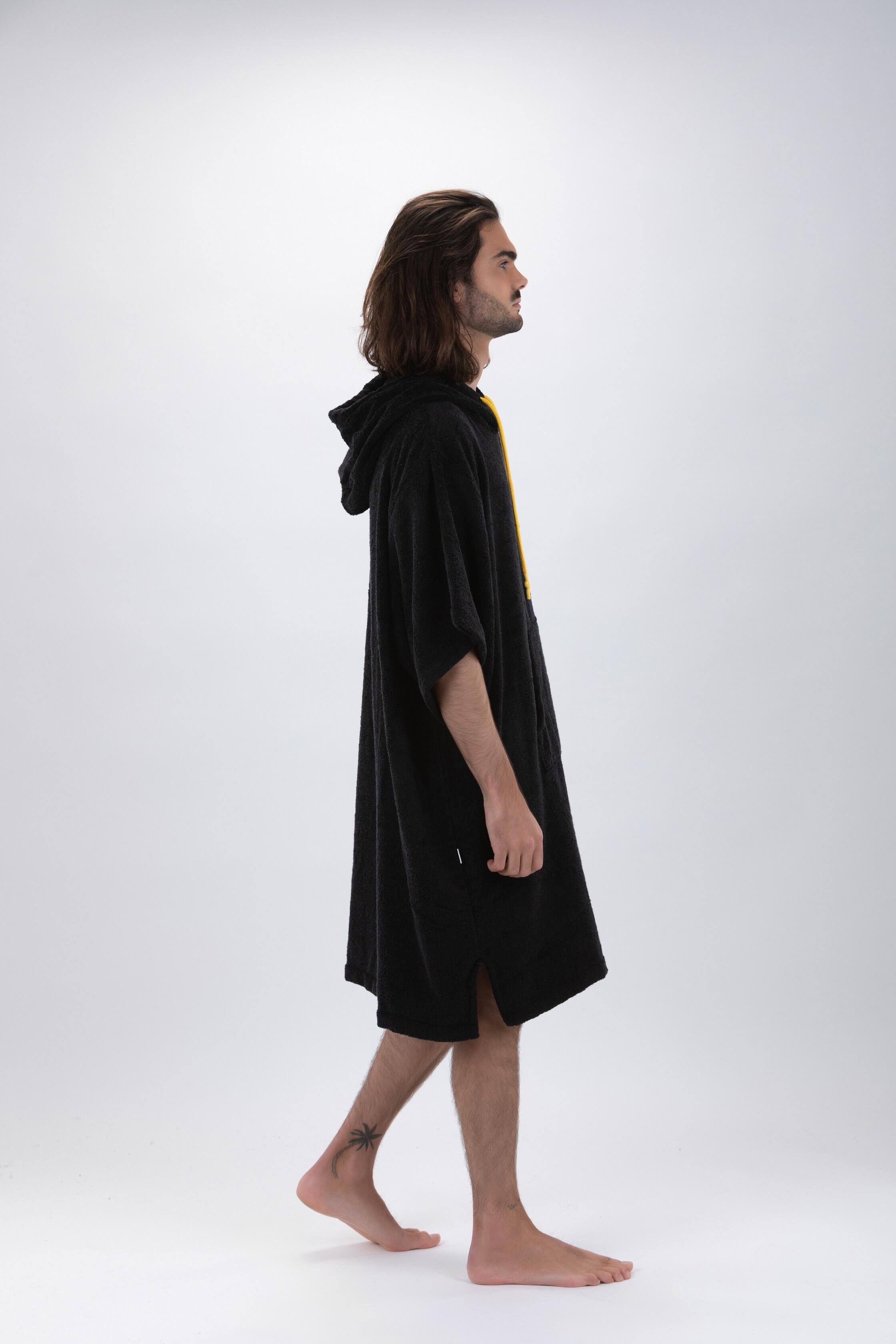 Pacifique Sud | Poncho Surf | Nero | Con maniche 3/7