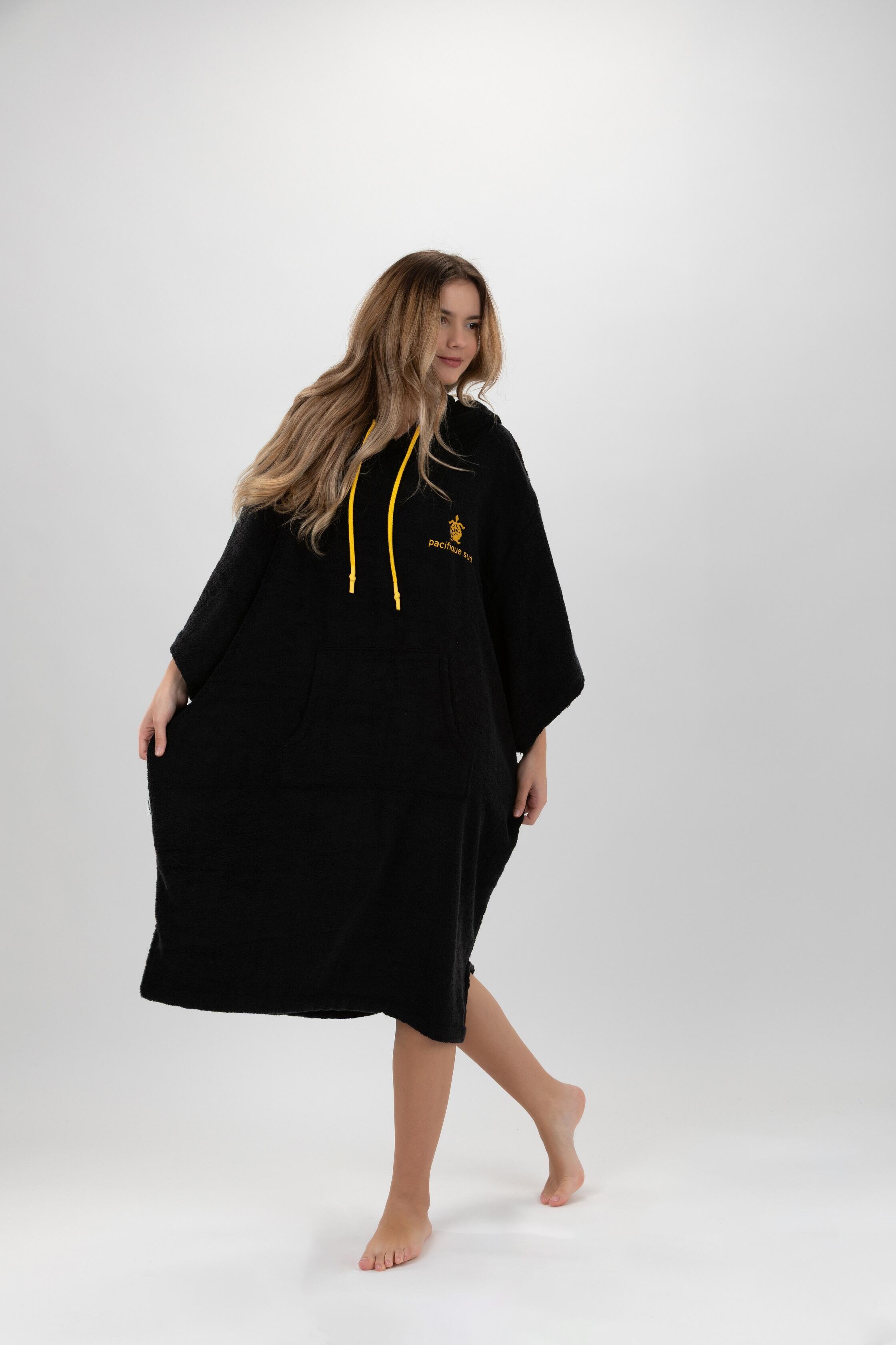 Pacifique Sud | Poncho Surf | Nero | Con maniche 6/7