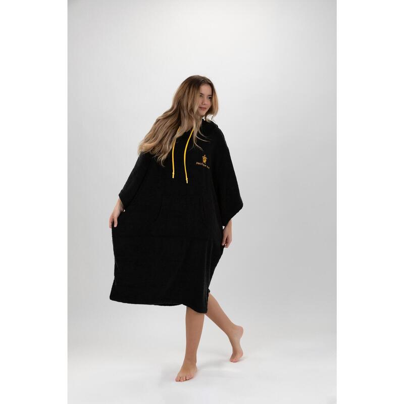Pacifique Sud | Poncho Surf | Preto | Com Mangas