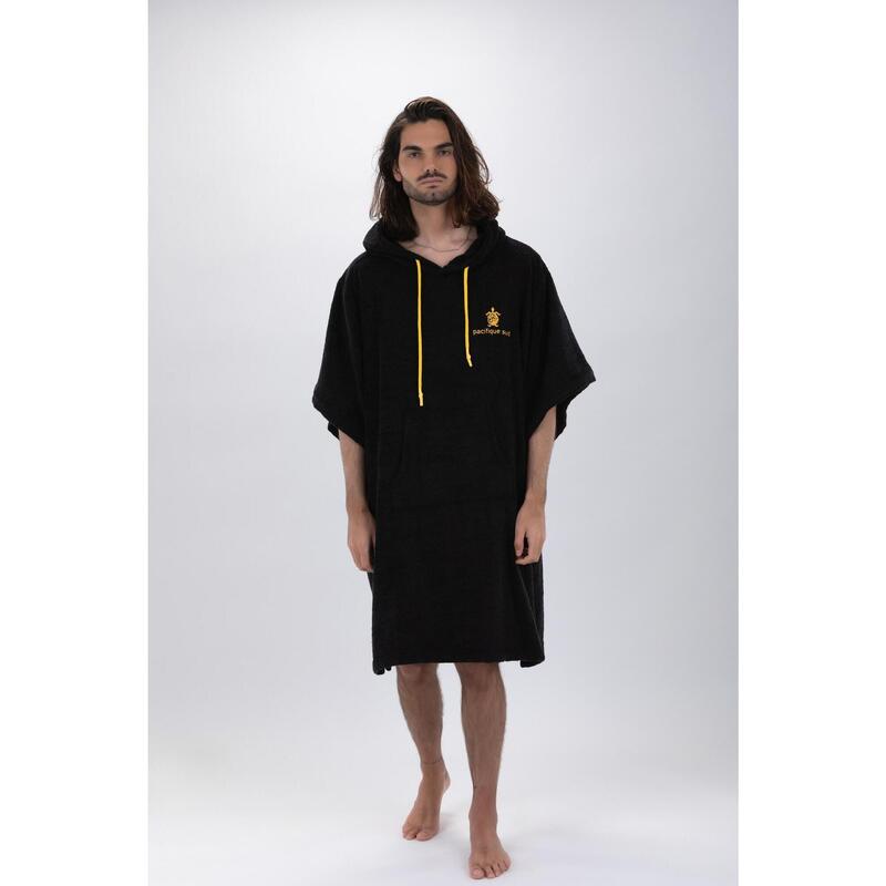 Poncho negru Surf - Mărime universală - Tencel - Cu mâneci