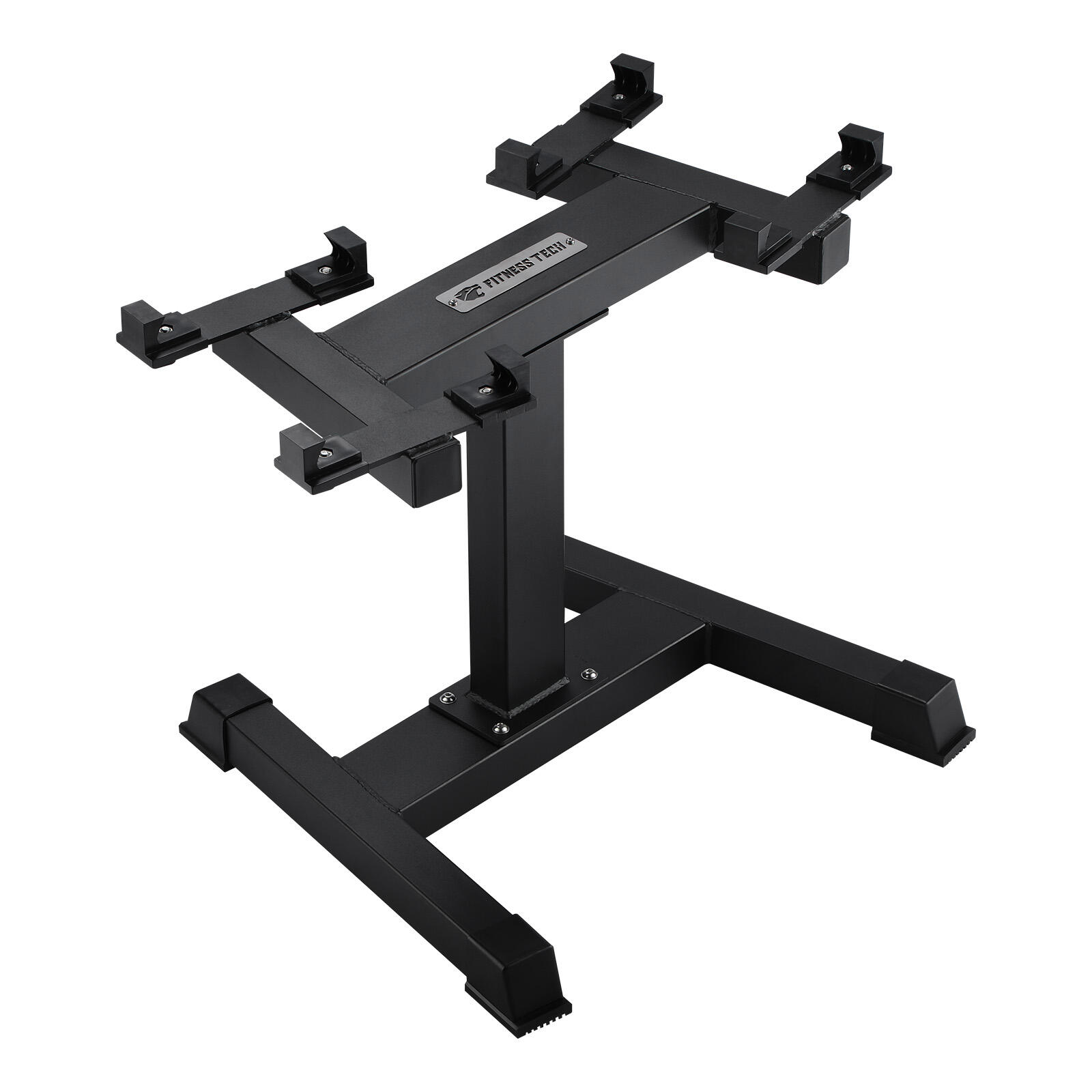 Suporte para halteres ajustáveis preto fitness tech