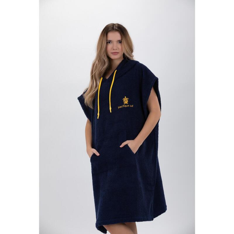 Poncho albastru Surf - Mărime medie - Bumbac - fără mâneci