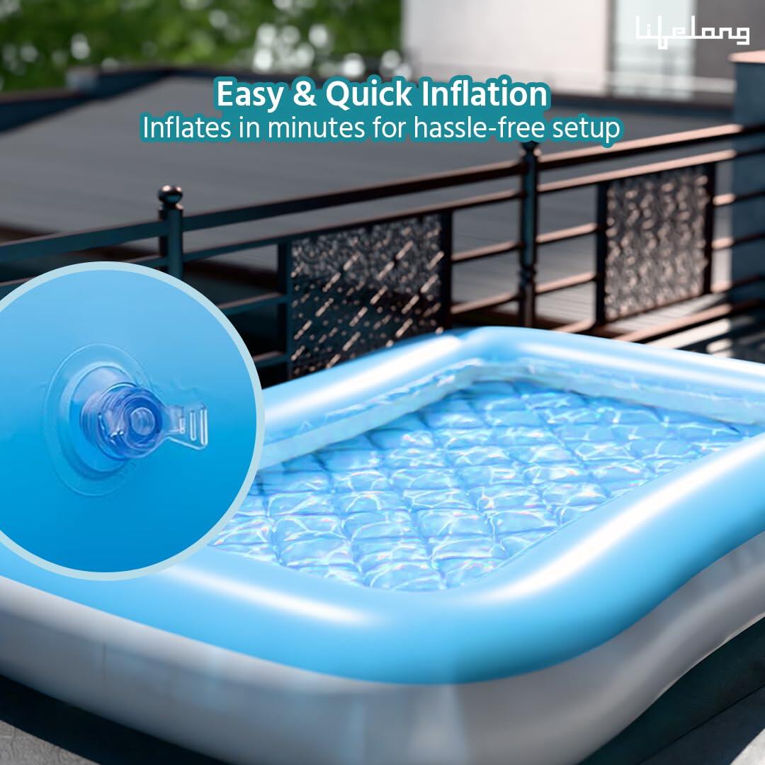 Lifelong Swimming Pool for Kids _PIPE_ Inflatable Sunset Glow Round Colourful Ring Baby Pool Portable Baby Bath tub