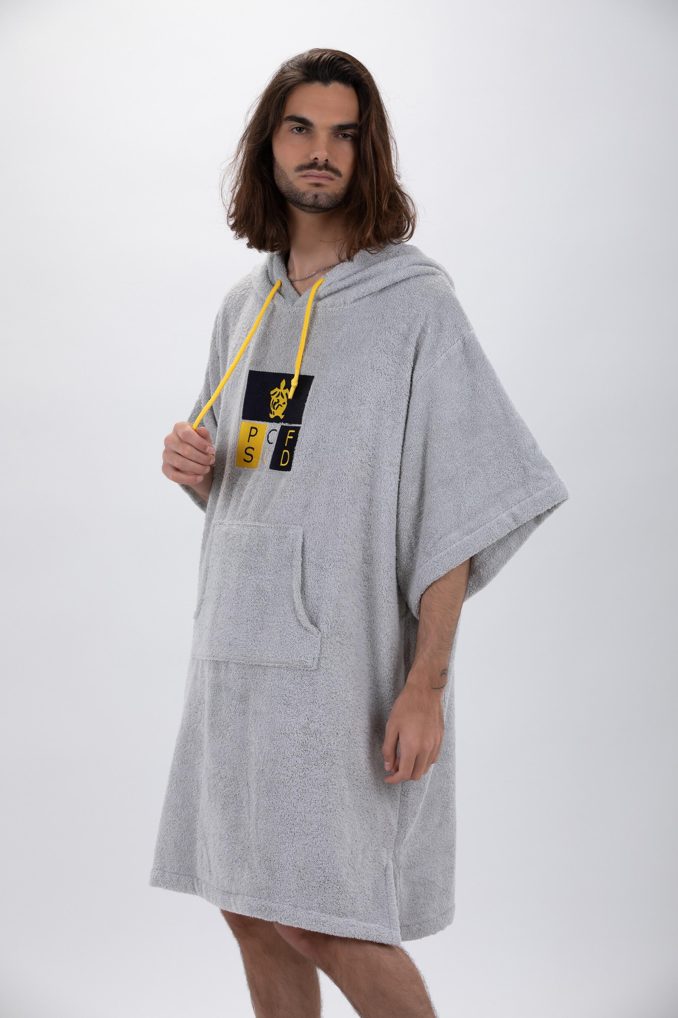 Poncho Surf | Licht Grijs | Met Mouwen | Een Maat 3/7