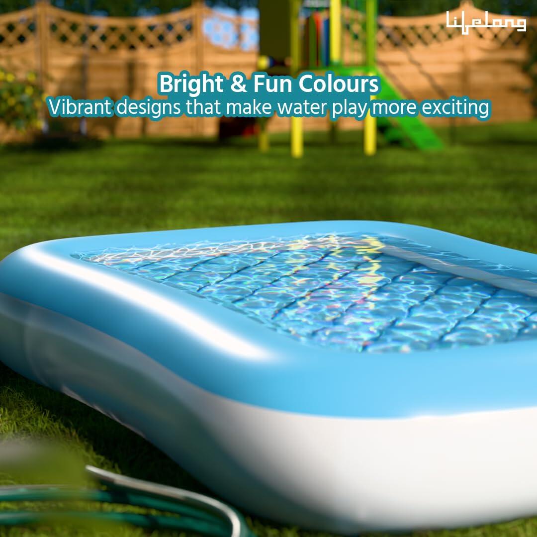 Lifelong Swimming Pool for Kids _PIPE_ Inflatable Sunset Glow Round Colourful Ring Baby Pool Portable Baby Bath tub
