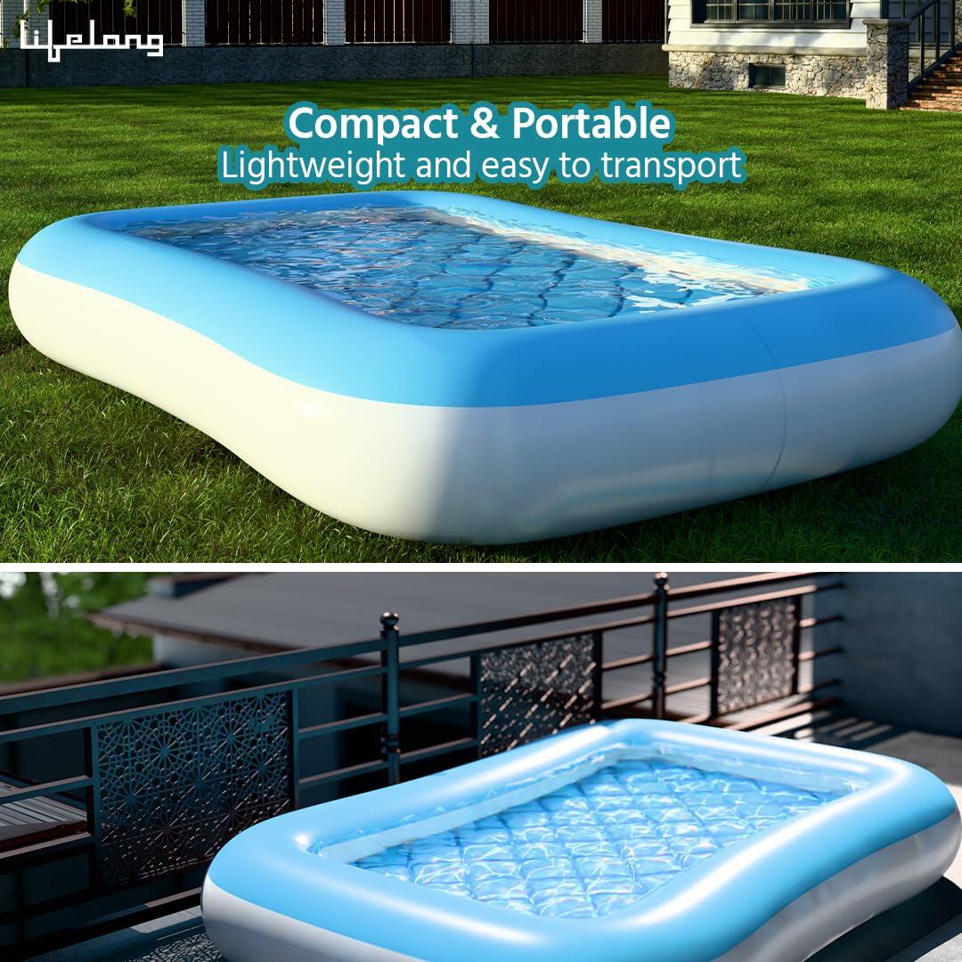 Lifelong Swimming Pool for Kids _PIPE_ Inflatable Sunset Glow Round Colourful Ring Baby Pool Portable Baby Bath tub