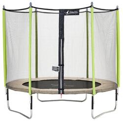 Trampoline de jardin 305 cm + filet de sécurité JUMPI Taupe/Vert 300