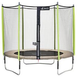 Trampoline de jardin 305 cm + filet de sécurité JUMPI Taupe/Vert 300