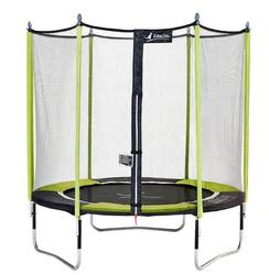 Trampoline de jardin 244 cm + filet de sécurité JUMPI Vert/Noir 250