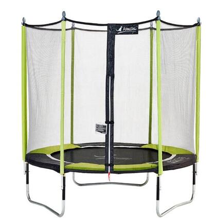 Trampoline de jardin 244 cm + filet de sécurité JUMPI Vert/Noir 250