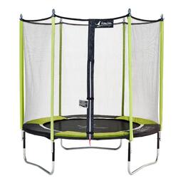 Trampoline de jardin 244 cm + filet de sécurité JUMPI Vert/Noir 250
