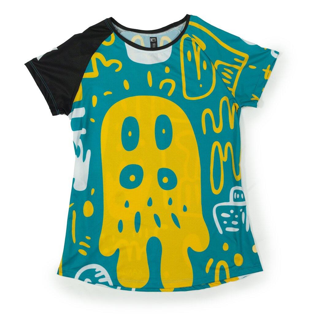 KAMUABU T-Shirt DYSTOPIAN 3 de corrida ADULTO - elástica Tamanhos Mulher
