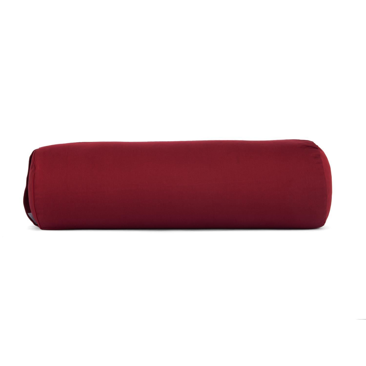 Yoga-Bolster (rund) ECO, Dinkelhülsen Bordeaux 2/6