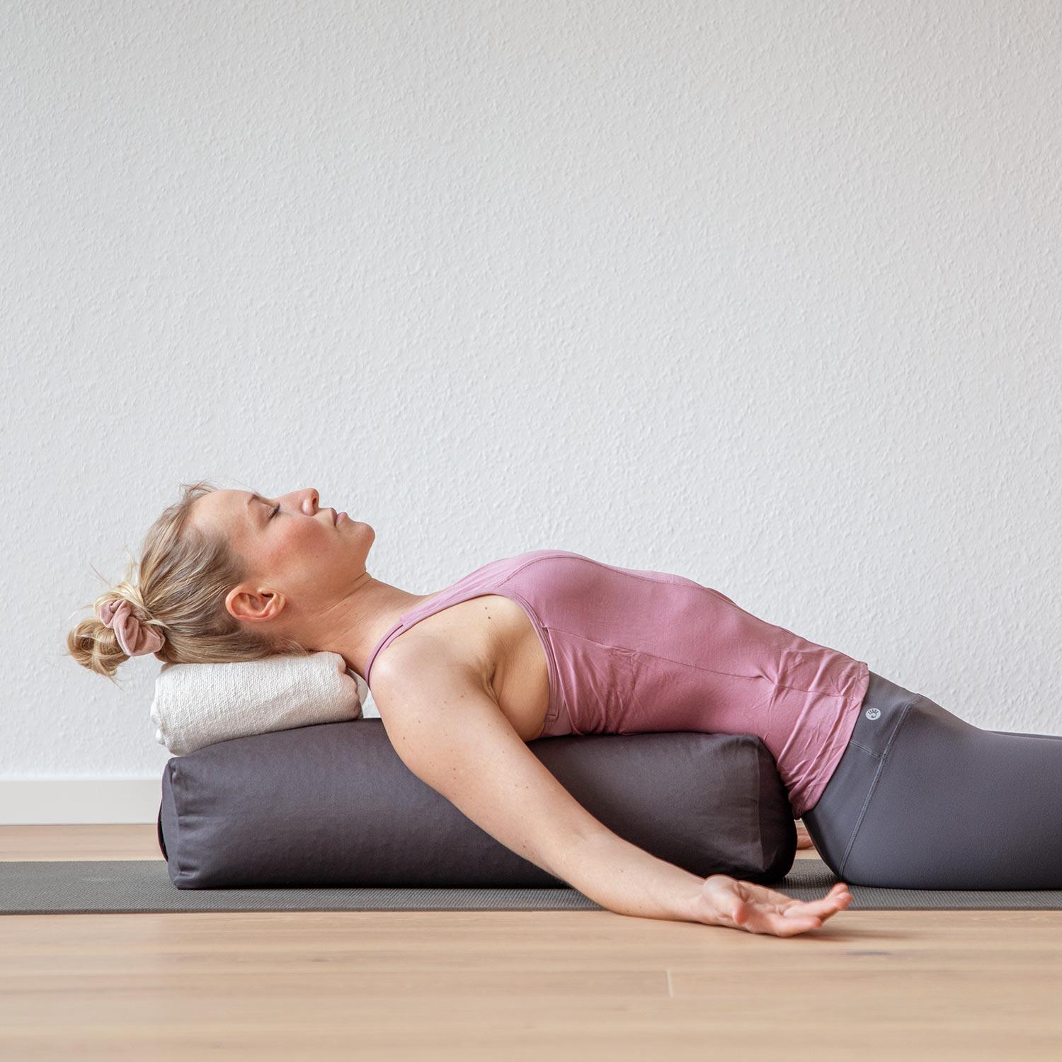 Salamba (rechteckig) Yoga-Bolster ECO, Dinkelhülsen  Bordeaux 3/6