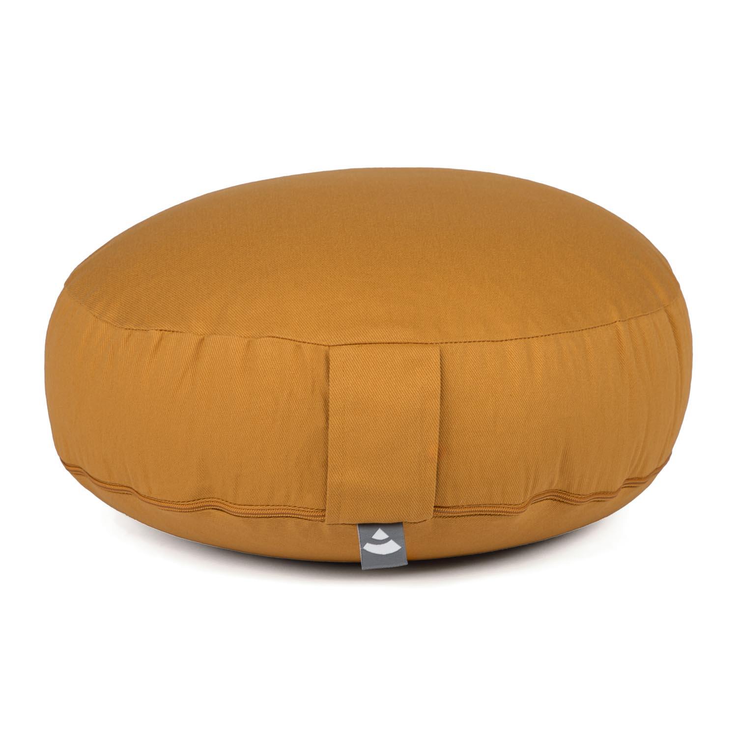 Meditationskissen RONDO ECO EXTRA FLACH honig-gelb | Dinkelhülsen 2/4