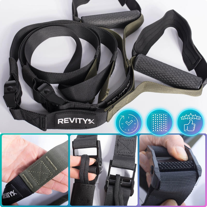 Benzi de antrenament in suspensie Revity Gravity Trainer, galben-negru
