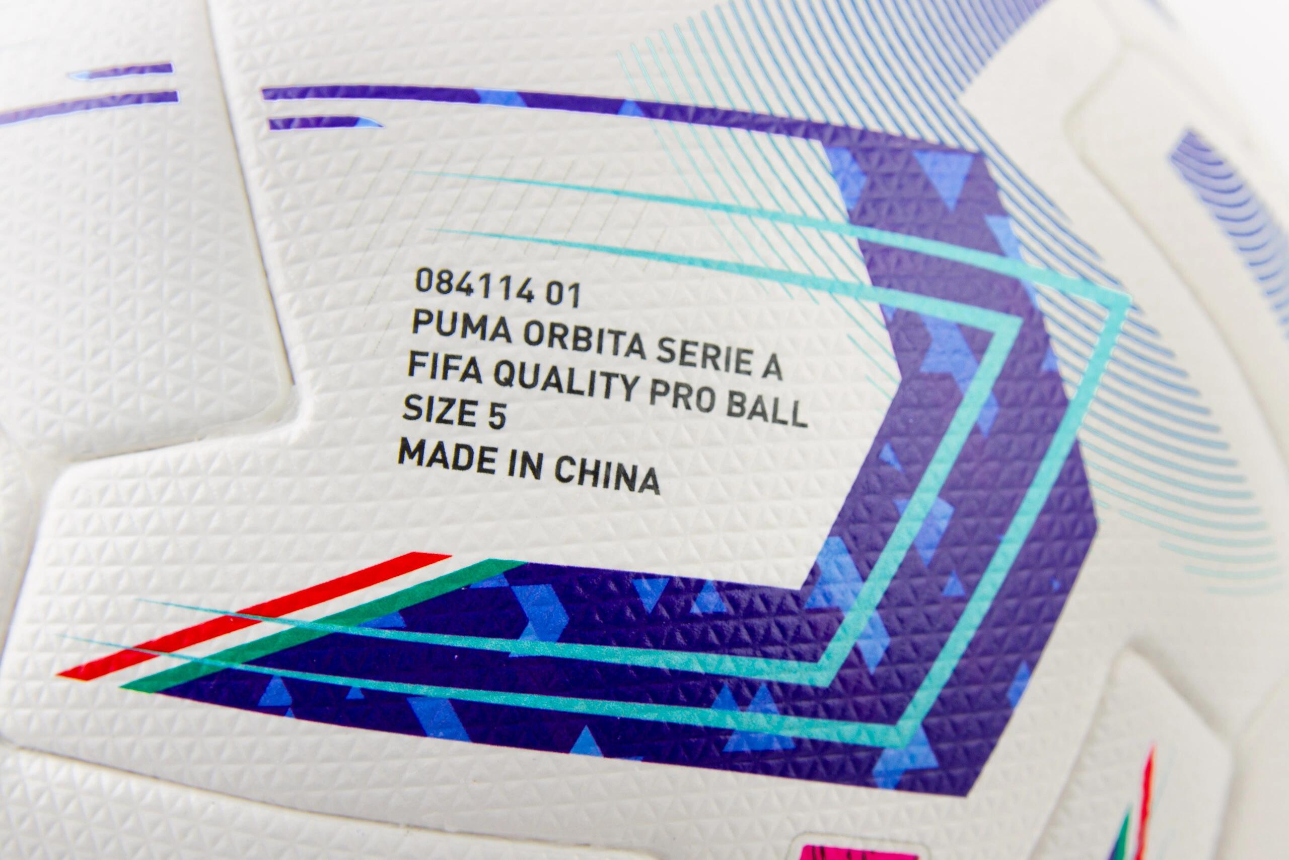Orbita Serie A Pro Voetbal PUMA White Blue Glimmer Sunset Glow Pink 5/7