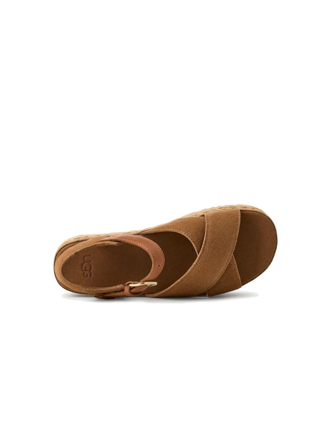 Sandalias para Mujer Ugg Aubrey ankle strap Marrón 3/4