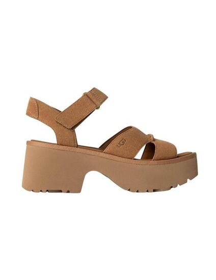 Sandales pour femme Ugg New Heights avec bride de cheville marron.