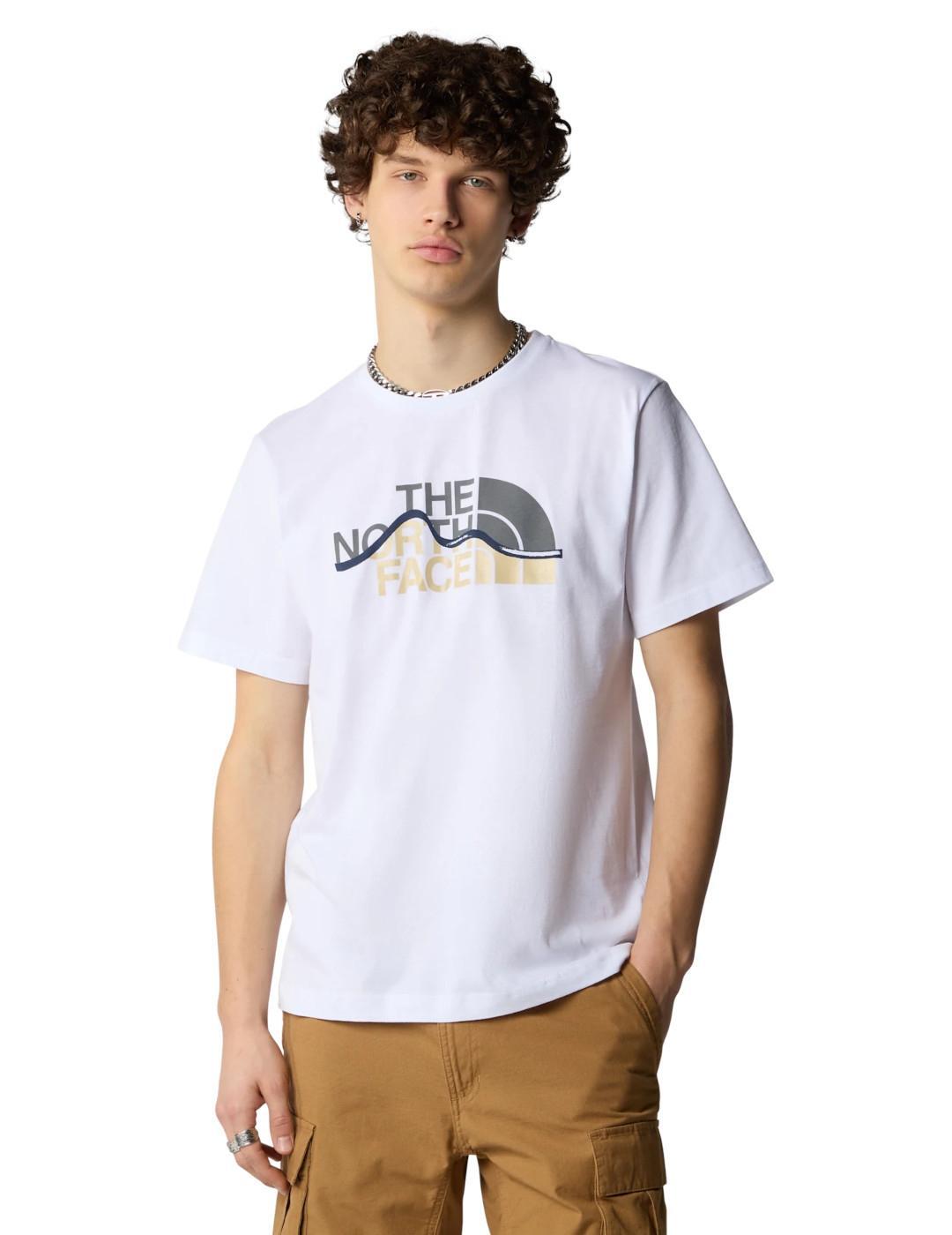T-shirt pour homme The North Face Mountain Line Blanc 3/5