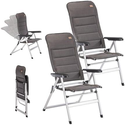 Set de 2 sillas plegables de camping Lepola - aluminio - respaldo ajustable