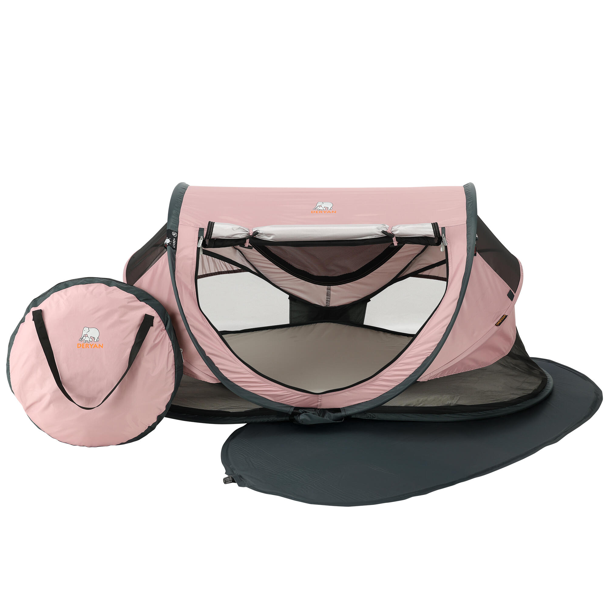 Peuter Luxe Campingbedje - Inclusief zelfopblaasbare matras - Rosé 4/8