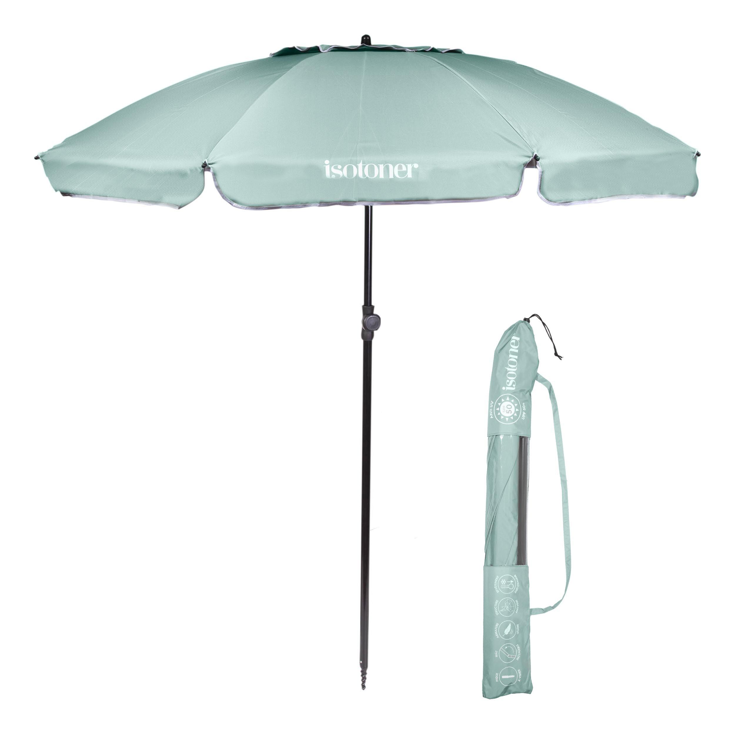 Isotoner - Parasol Ultra Résistant, Structure Anti Vent, Léger Et Anti Uv Upf50+ - Parasol - Vert - No Size - Decathlon