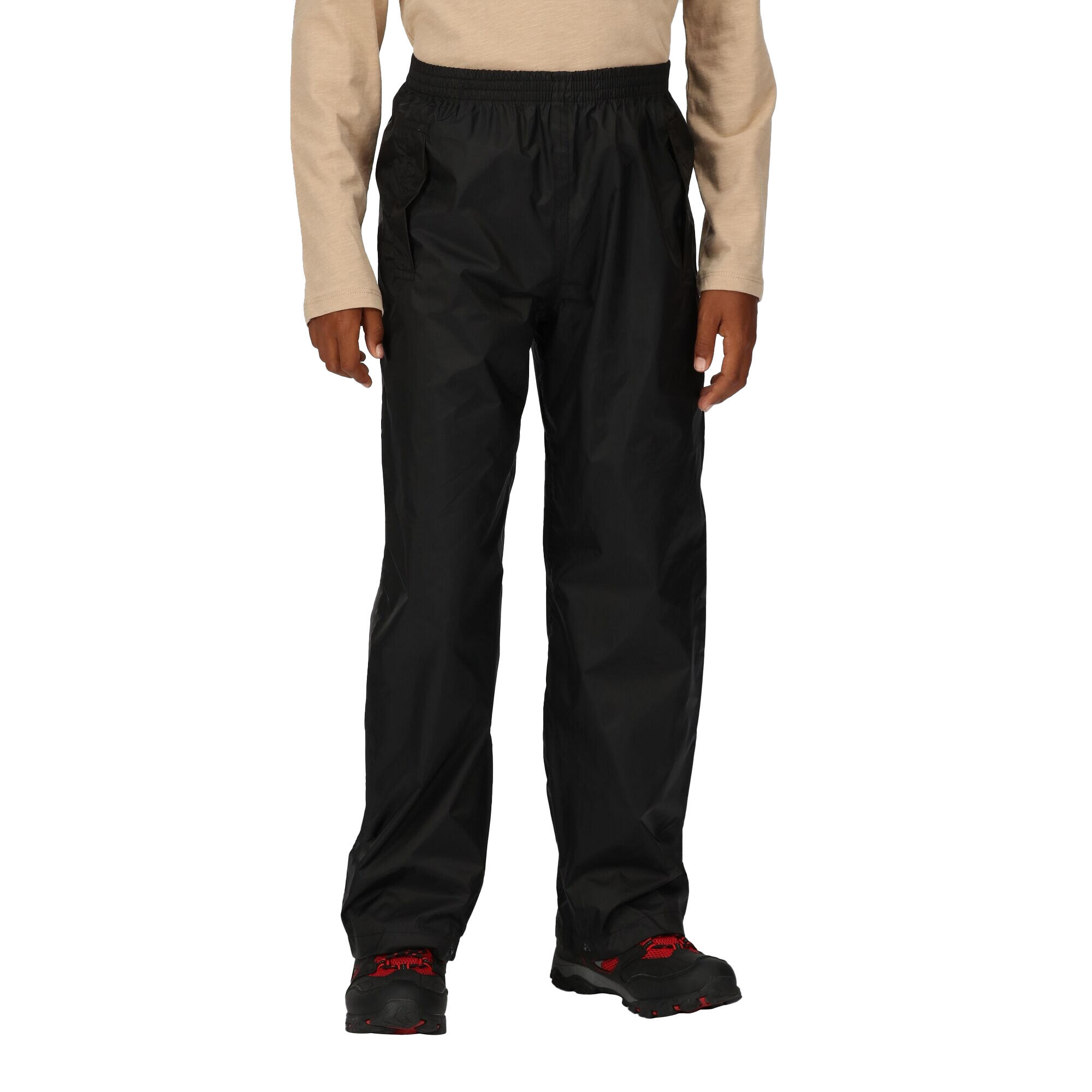 Childrens/Kids Packaway Rain Trousers (Black) 4/5